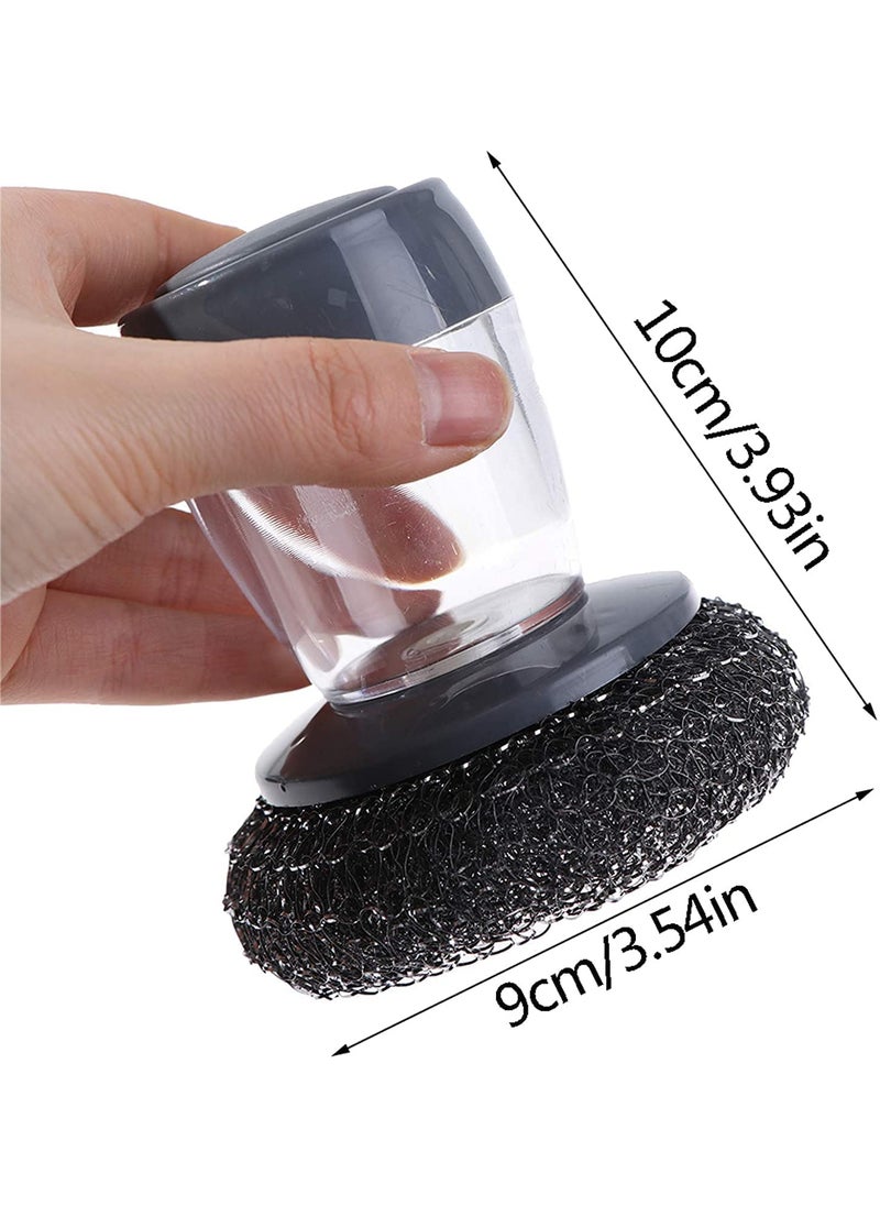istore Istore Automatic Liquid Tank Kitchen Utensils Sink Cleaning Brush Scrubber Dish Bowl Washing Brush with Soap Dispenser Handle Sponge with Wok Brush Kitchen Pot Cleaner Tool (Multicolor)  - Image 2