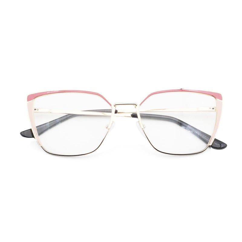 Covesato Oversized Metal Frame Reading Glasses For Women Fashion Cat Eye Ladies Readers (Pink 1.50) - Image 3