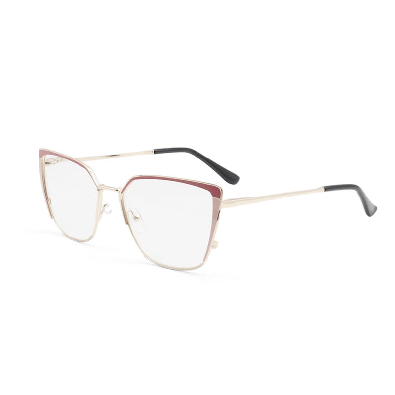 Covesato Oversized Metal Frame Reading Glasses For Women Fashion Cat Eye Ladies Readers (Pink 1.50) - Image 2