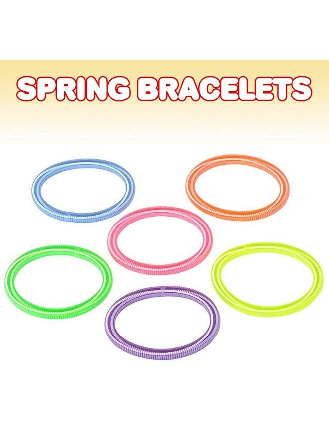 ArtCreativity Spring Bracelets Pack Of 12 Elastic Plastic Wristbands In Assorted Neon Colors Fun Party Favor Carnival Prize Amazing Gift For Kids Adults - Image 4