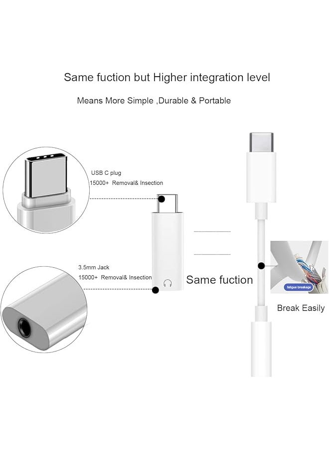 erorex - 2 Pcs Usb C To 3.5Mm Audio Headphone Jack Dac Adapter Compatible With 15 Pro Max Plus Galaxy S23 S22 Ultra Tablet Pixel - Image 1