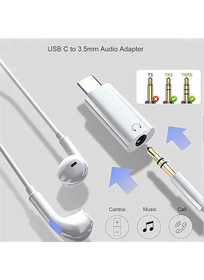 erorex - 2 Pcs Usb C To 3.5Mm Audio Headphone Jack Dac Adapter Compatible With 15 Pro Max Plus Galaxy S23 S22 Ultra Tablet Pixel - Image 1