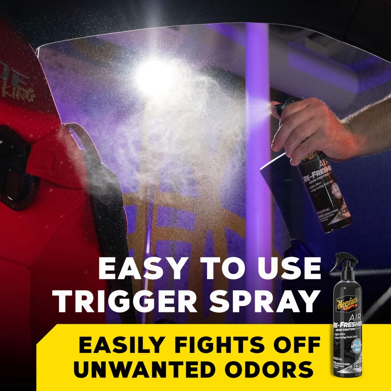 Meguiar's Meguiarâ€™s Air Re-Fresher Odor Fighting Spray - Black Chrome Scent - Convenient Car Air Freshener that Instantly Fights Odors and Leaves Behind a Long-Lasting, Refreshing Black Chrome Scent, 8 Oz Spray - Image 2