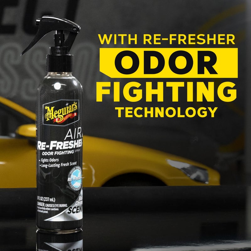 Meguiar's Meguiarâ€™s Air Re-Fresher Odor Fighting Spray - Black Chrome Scent - Convenient Car Air Freshener that Instantly Fights Odors and Leaves Behind a Long-Lasting, Refreshing Black Chrome Scent, 8 Oz Spray - Image 5