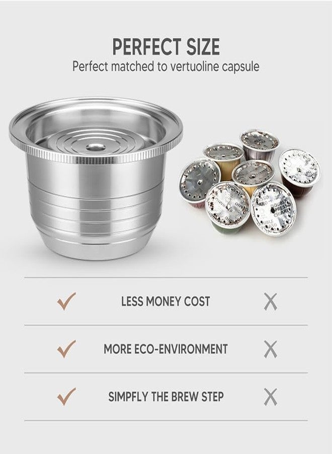 RECAFIMIL Reusable Coffee Capsule, Stainless Steel Refillable Coffee Pod Brewing Espresso 230ML/8OZ，V-ertuoline Metal Pod Coffee Pod Compatible for Ne-spreso Ver-tuoline GCA1 De-longhi ENV135S - Image 4
