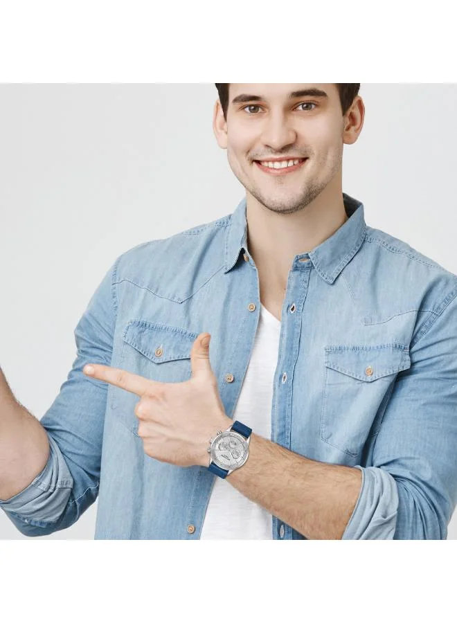 Lee Cooper LEE COOPER LC08001.339 Men's Multi Function Display Watch & Leather Strap Dark Blue