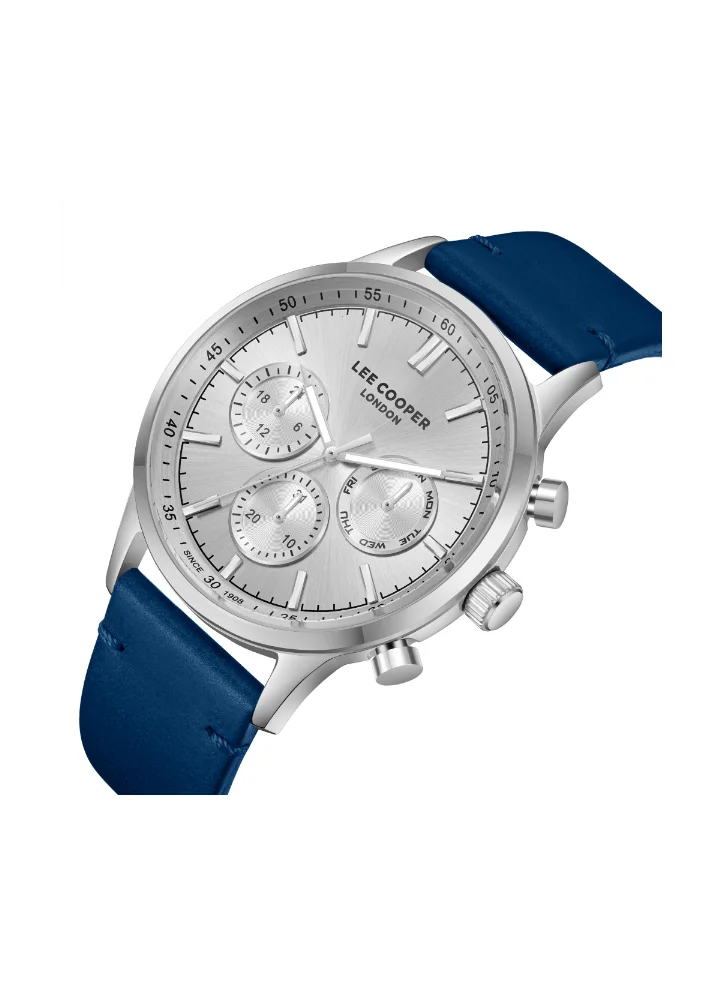 Lee Cooper LEE COOPER LC08001.339 Men's Multi Function Display Watch & Leather Strap Dark Blue