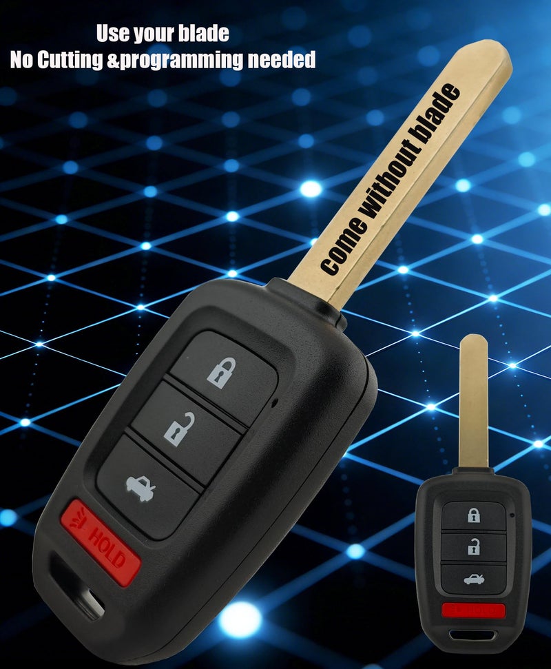 vurbemes No Cutting Required Replacement Key Fob Cover Shell fits for Honda Accord 2013-2015 Civic 2014 2015 HR-V CR-V Keyless Entry Remote Control Key Fob Case - Image 5