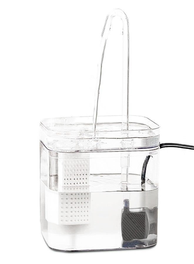 SunGrow Cat Water Fountain, Automatic Flowing Hydration Station with Filter & Silent USB Pump, Easy-to-Use Transparent Feeder Bowl for Indoor Felines, Ferrets, and Other Small Animals,6" x 5" x 5" - Image 1