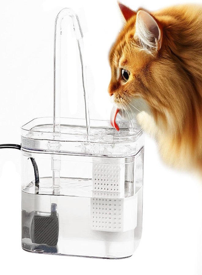 SunGrow Cat Water Fountain, Automatic Flowing Hydration Station with Filter & Silent USB Pump, Easy-to-Use Transparent Feeder Bowl for Indoor Felines, Ferrets, and Other Small Animals,6" x 5" x 5" - Image 2