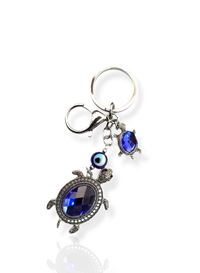 Definite Evil Eye Nazarbattu Key Chain for Goodluck Guardian Protection Shields Negative Energy by Hanging in Handbags Bike Scooty Keychain (2 Turtle with Evileye) - Image 1