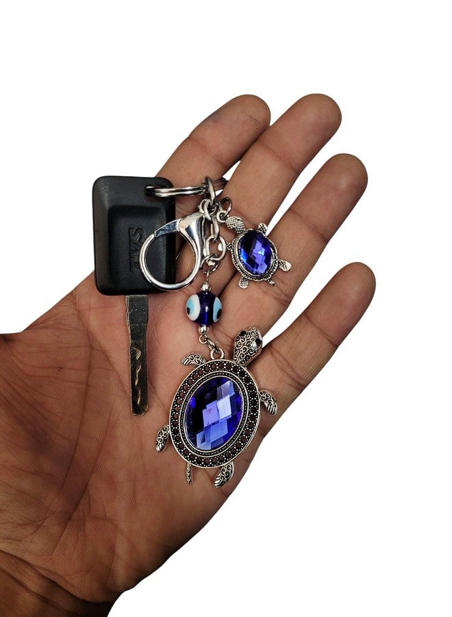 Definite Evil Eye Nazarbattu Key Chain for Goodluck Guardian Protection Shields Negative Energy by Hanging in Handbags Bike Scooty Keychain (2 Turtle with Evileye) - Image 5