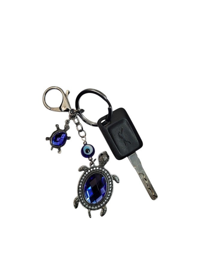 Definite Evil Eye Nazarbattu Key Chain for Goodluck Guardian Protection Shields Negative Energy by Hanging in Handbags Bike Scooty Keychain (2 Turtle with Evileye) - Image 4