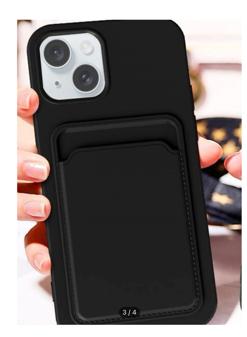 جراب أسود مع محفظة متوافق مع Iphone 15 - Image 1