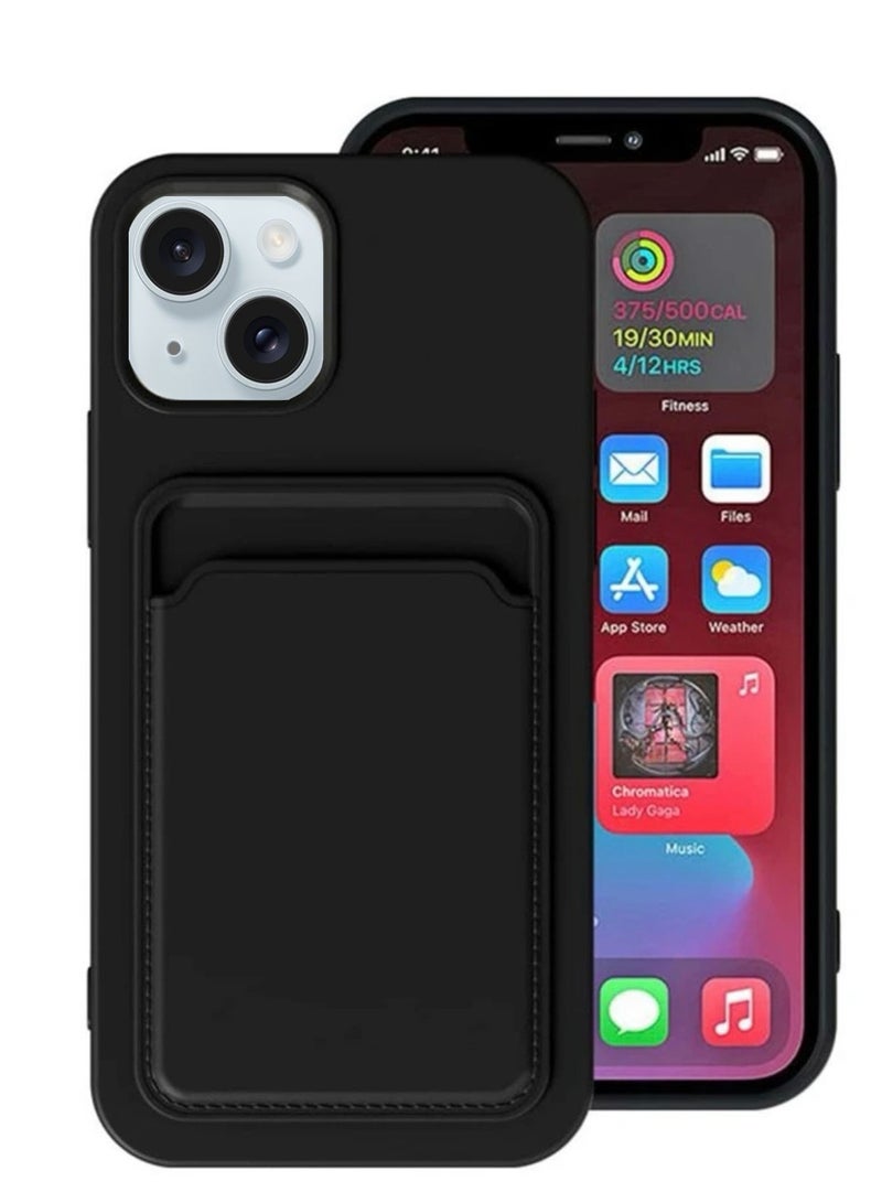 جراب أسود مع محفظة متوافق مع Iphone 15 - Image 2