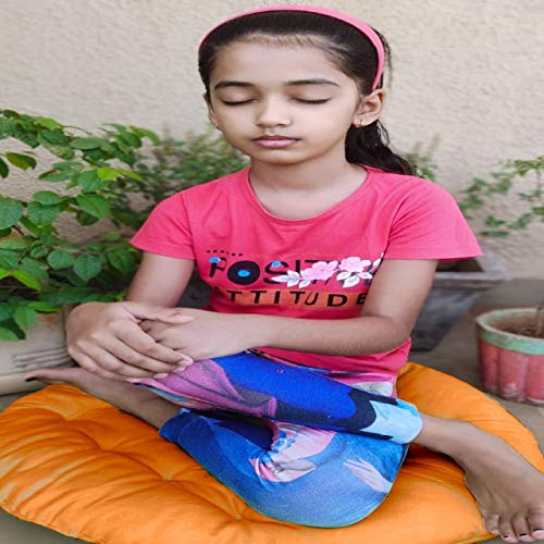 NEXTGO Round Sitting Cushion Cotton Yoga Floor for Meditation Mat Velvet Fabric Size (60 CM X 60 CM) (Orange) Hadmade Round - Image 3