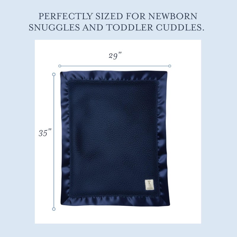 Little Giraffe Chenille Baby Blanket â€“ 29x35â€ Soft Chenille with Satin Trim, Midnight | Ultra-Soft, Gentle & Safe, Lightweight & Breathable for Newborns & Toddlers - Image 3