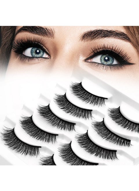 5 Pairs Eyelashes Strips 3D Reusable Fake Eyelash Kit Volume Fluffy False Eyelashes Natural Look Faux Mink Lashes Wispy Eye Lash Eyelash Extensions