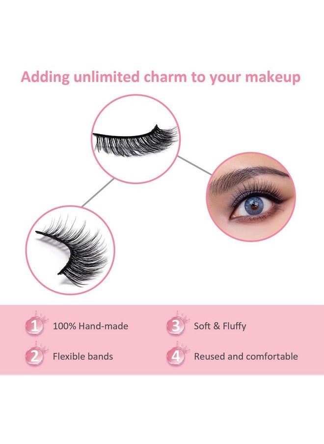 5 Pairs Eyelashes Strips 3D Reusable Fake Eyelash Kit Volume Fluffy False Eyelashes Natural Look Faux Mink Lashes Wispy Eye Lash Eyelash Extensions
