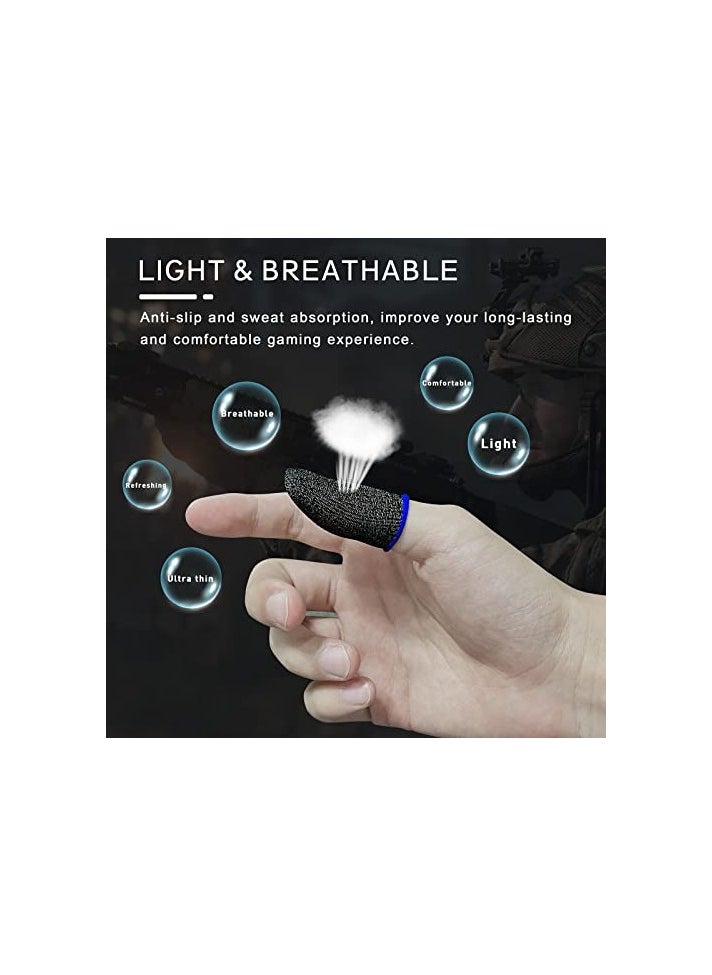 MERTTURM - Anti Sweat Gaming Finger Sleeves, Premium Super-thin Breathable Silver Fiber Thumb Finger Gloves, - Image 1