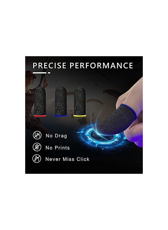 MERTTURM - Anti Sweat Gaming Finger Sleeves, Premium Super-thin Breathable Silver Fiber Thumb Finger Gloves, - Image 1