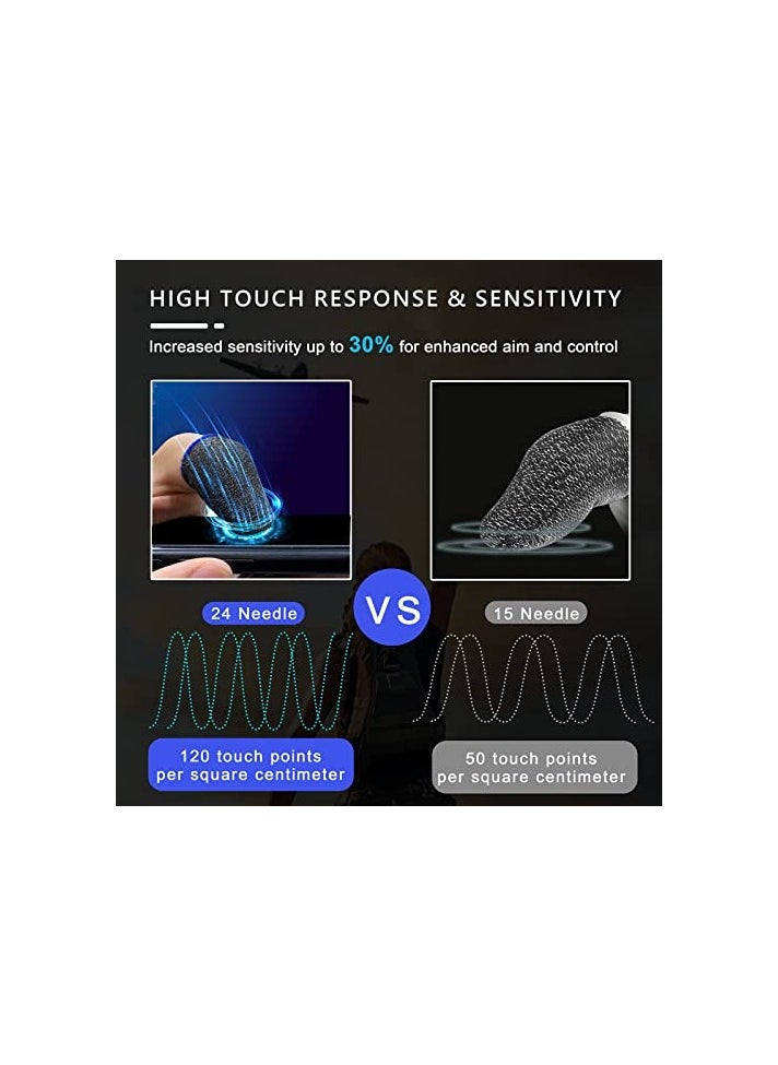 MERTTURM - Anti Sweat Gaming Finger Sleeves, Premium Super-thin Breathable Silver Fiber Thumb Finger Gloves, - Image 1