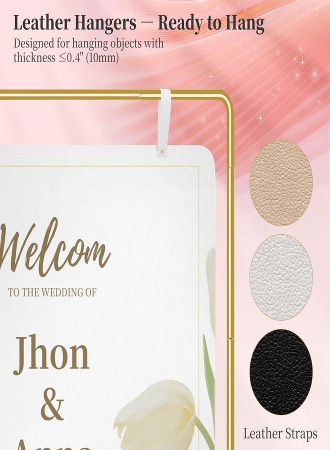 Mercijzyasang Wedding Welcome Sign Stand Holder - Adjustable Easel for Wedding Signs Stand & Seating Charts, Metal Easel Stand for Sign Reception Display, Gold Welcome Hanging Sign Holder for Party, Events - Image 5