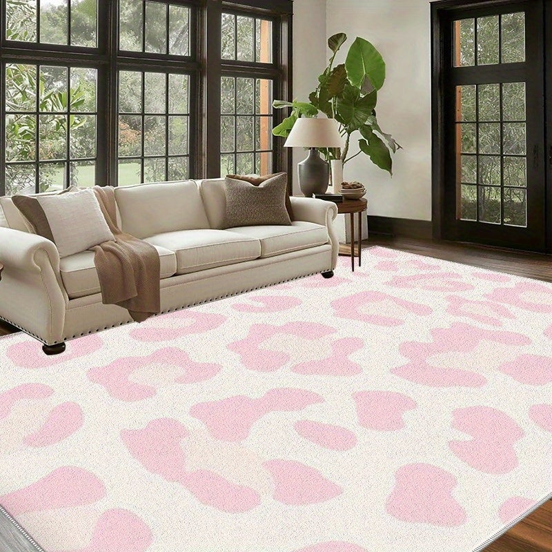 Tnessential Light Pink Leopard Print Rug - Image 1