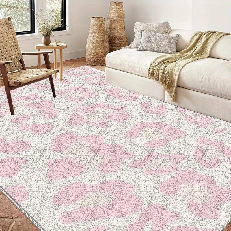 Tnessential Light Pink Leopard Print Rug - Image 3