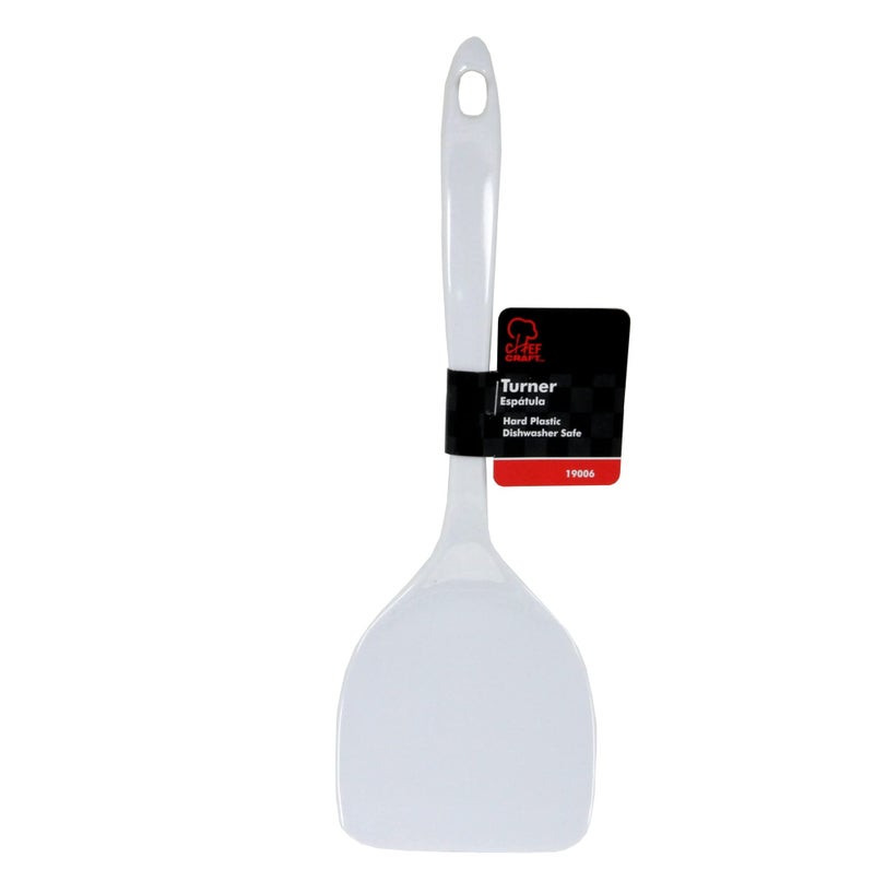 Chef Craft Basic Melamine Jumbo Turner/Spatula  11.75 inch  White - Image 2