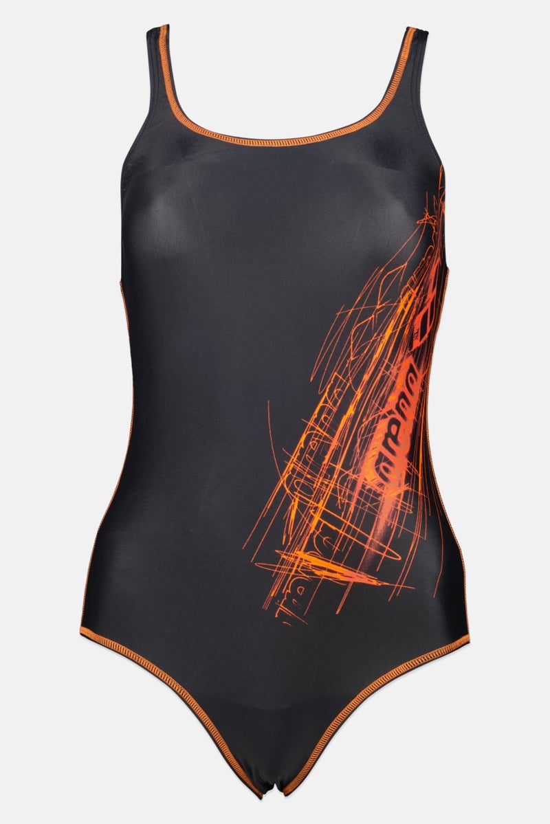 arena بدلة سباحة نسائية بدون حشوة بشعار العلامة التجارية، متعددة الألوان - Image 1