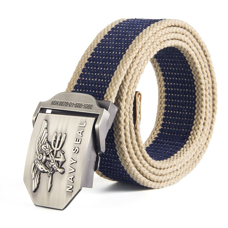Factory NAVY SEAL US SEAL Canvas Belt Mens Belt Wholesale blue stripe 