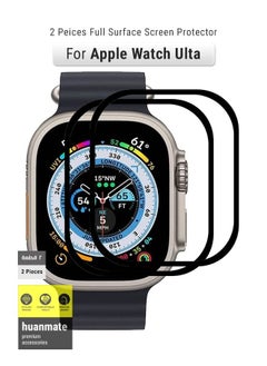 2-Pieces Premium Screen Protector For Apple Watch Ultra Black/Clear