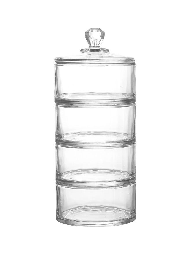 جوزيل وعاء حلوى زجاجي فاخر مكون من 4 قطع مقاس 24.9 سم شفاف