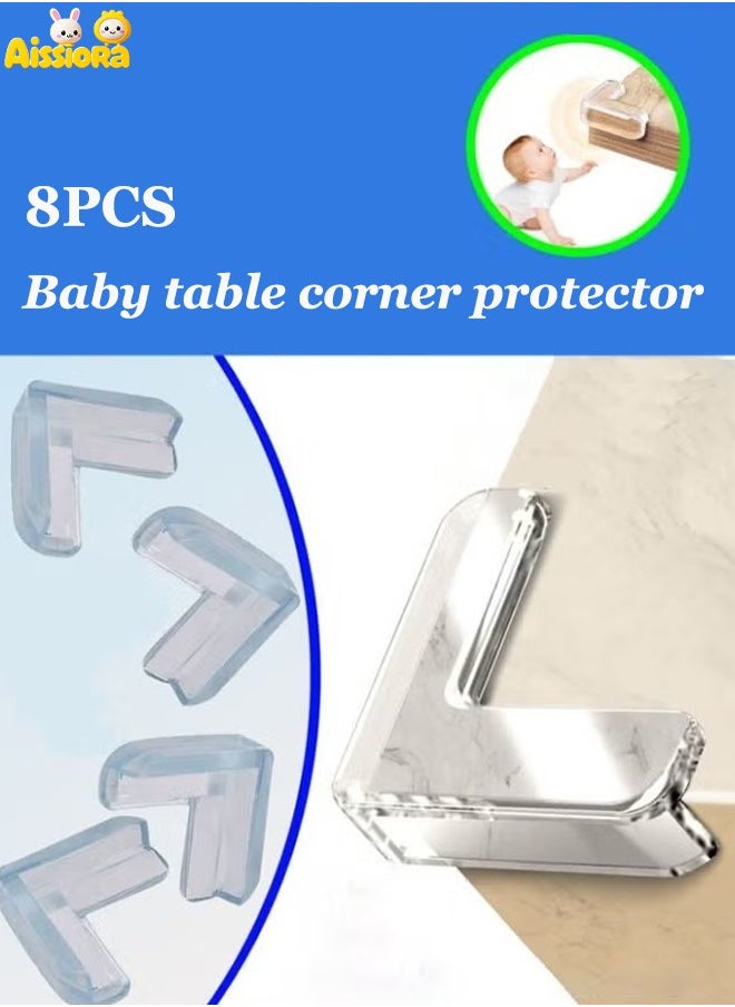 Aissiora 8pcs Corner Guards Furniture Corner and Edge Safety Bumpers Baby Proofing Edge Protector Strip Clear Silicone Soft Corner Protectors for Sharp Corners of Cabinets Tables Drawers  - Image 1