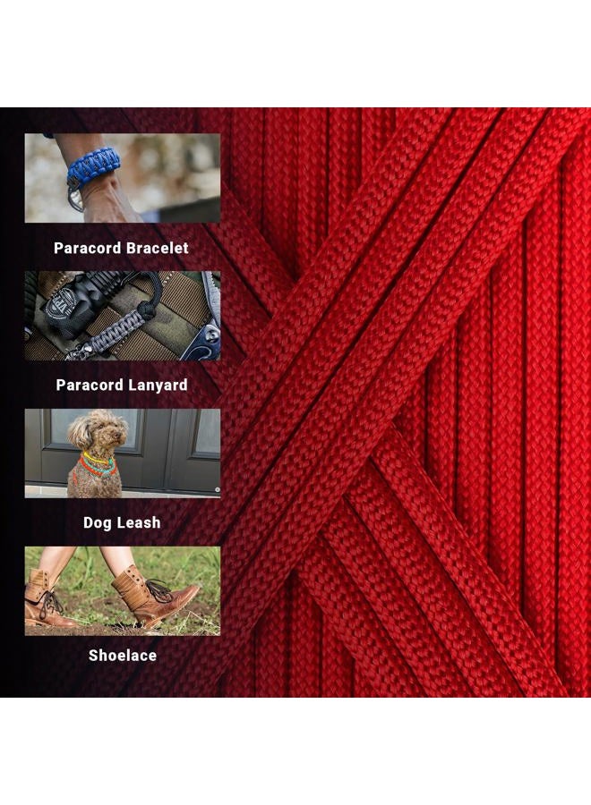 WEREWOLVES Paracord Rope, 7 Strand Type III Parachute Cord 4mm 100ft / 200ft for Crafting, DIY Projects, Survival Bracelets (Red, 100 ft) - Image 3