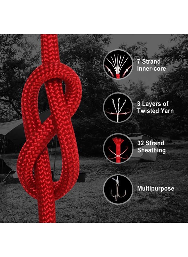 WEREWOLVES Paracord Rope, 7 Strand Type III Parachute Cord 4mm 100ft / 200ft for Crafting, DIY Projects, Survival Bracelets (Red, 100 ft) - Image 2