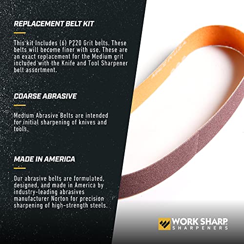 Work Sharp Knife & Tool Sharpener P220 Coarse Grit Replacement Belt Kit WSSA0002704 Red - Image 3