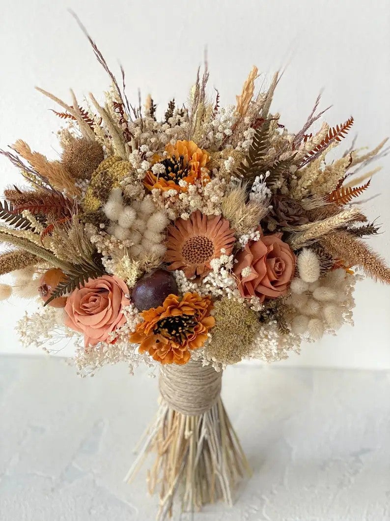 Bluejw Dry Flower Bouquet - Preserved Dried Flowers Plants Wedding Decor, Small Pampas Grass Gift, Natural Dried Plant Arrangement - Image 4