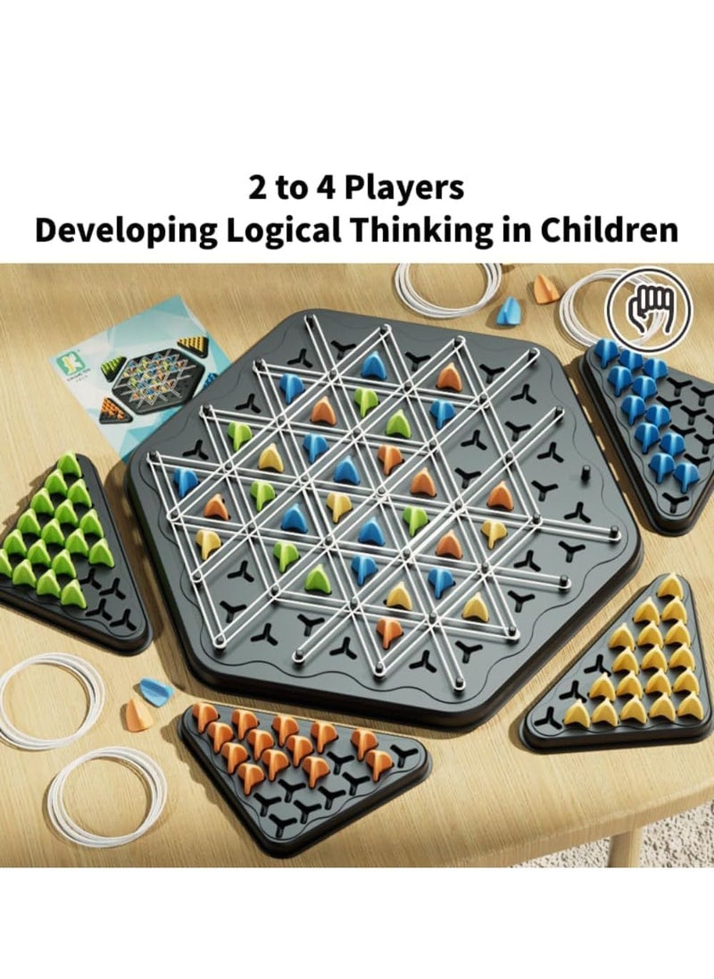 MissTiara - KUNJIANG TOYS Rubber Band Game, Chain Triangle Chess, Chain Triangle Chess Game, Triangle Chess Game,Strategy Board Game For Family Game Nights For 2-4 Players - Image 1