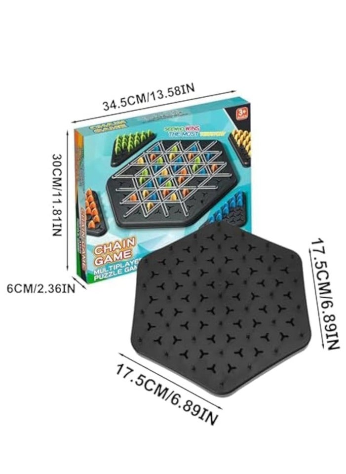 MissTiara - KUNJIANG TOYS Rubber Band Game, Chain Triangle Chess, Chain Triangle Chess Game, Triangle Chess Game,Strategy Board Game For Family Game Nights For 2-4 Players - Image 1