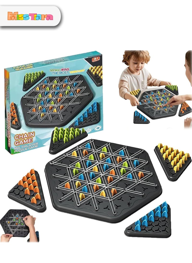 MissTiara - KUNJIANG TOYS Rubber Band Game, Chain Triangle Chess, Chain Triangle Chess Game, Triangle Chess Game,Strategy Board Game For Family Game Nights For 2-4 Players - Image 1