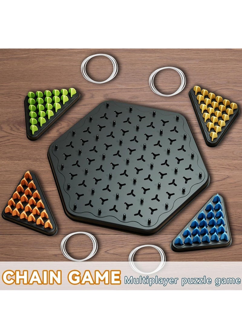 MissTiara - KUNJIANG TOYS Rubber Band Game, Chain Triangle Chess, Chain Triangle Chess Game, Triangle Chess Game,Strategy Board Game For Family Game Nights For 2-4 Players - Image 1