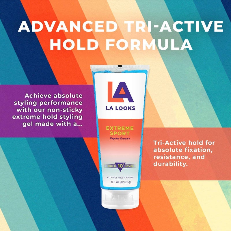 L.A. Looks LA Looks Absolute Syling Hair Gel - Extreme Sport - 8 Oz - Hold for High Performance Activity - Controls Hair In High Humitiy - Safe for Color-Treated Hair - Image 3