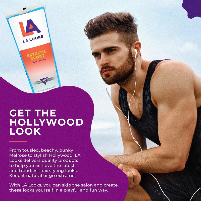 L.A. Looks LA Looks Absolute Syling Hair Gel - Extreme Sport - 8 Oz - Hold for High Performance Activity - Controls Hair In High Humitiy - Safe for Color-Treated Hair - Image 4