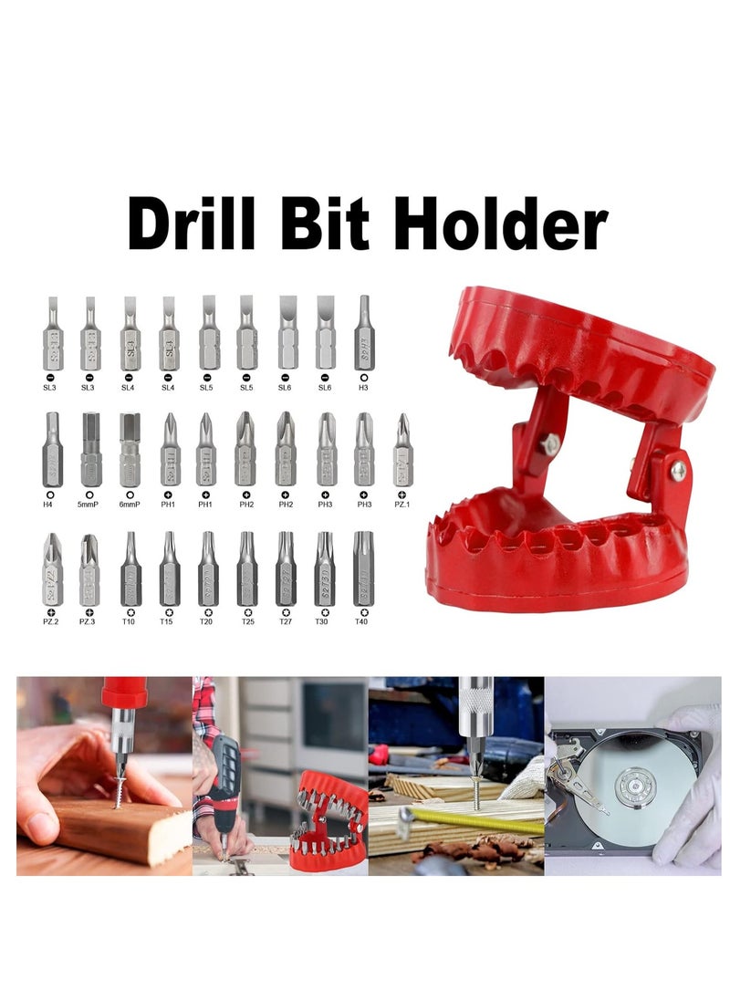 KASTWAVE - Screwdriver Bit Organizing Holder Set, Upgrade Bit Holder,  Magnetic Denture Drill Bit Holder with 28 Drill Bits |Fits 1/16"-1/4" Hex Bit and Drive Bit Adapter - Image 1