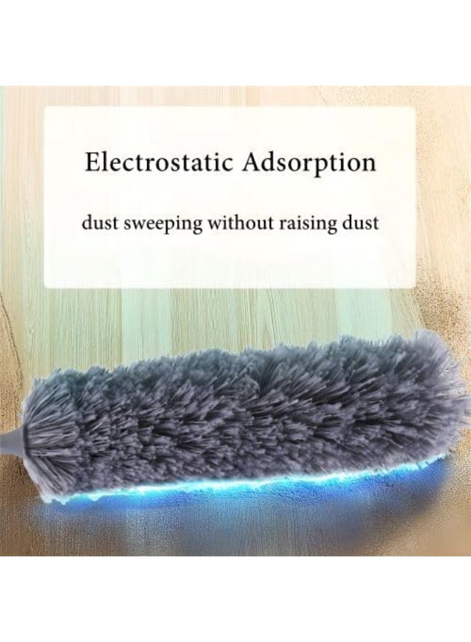 Microfiber cleaning brush, dust remover, household tool, cleaner for furniture, fans, windows, curtains, shelves and ceilings, cobweb cleaner, lightweight and washable, household accessory (grey) - Image 3