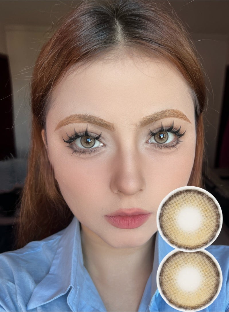 ARUWA Twilight brown Lenses Yearly Colored Contact Lenses, Unisex Cosmetic Contact Lenses, Natural Fashion Lenses, 40% Water Soft Contacts,Lens Diameter 14.0mm - Image 2