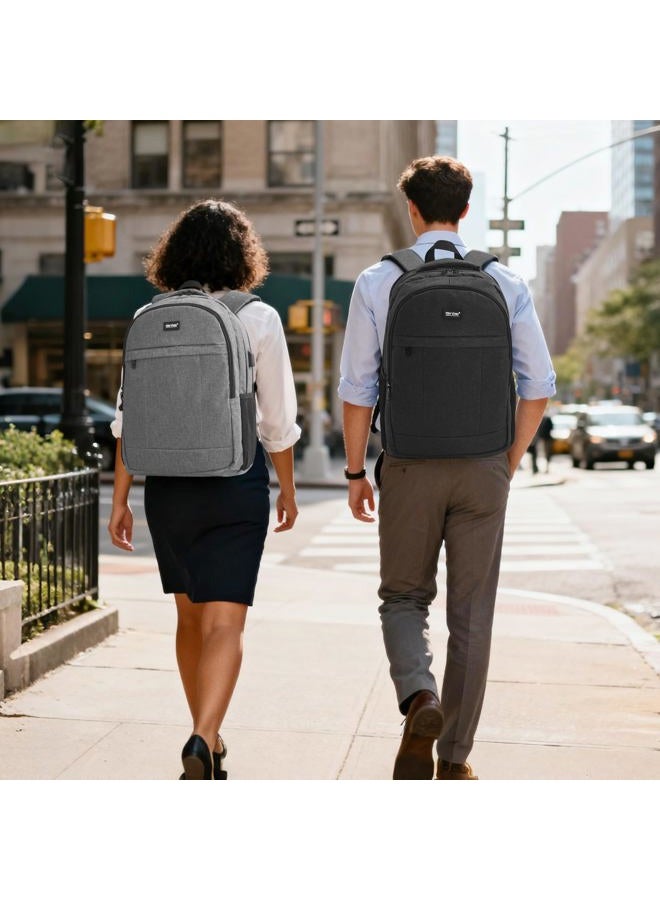 TANTOMI Laptop Backpack for Travel, Large Anti-theft Travel Laptop Backpack with USB Charging Port for Women Men, Black - Image 3