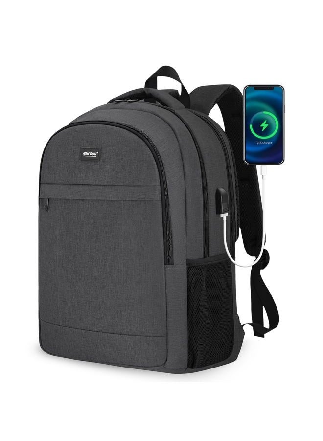 TANTOMI Laptop Backpack for Travel, Large Anti-theft Travel Laptop Backpack with USB Charging Port for Women Men, Black - Image 1